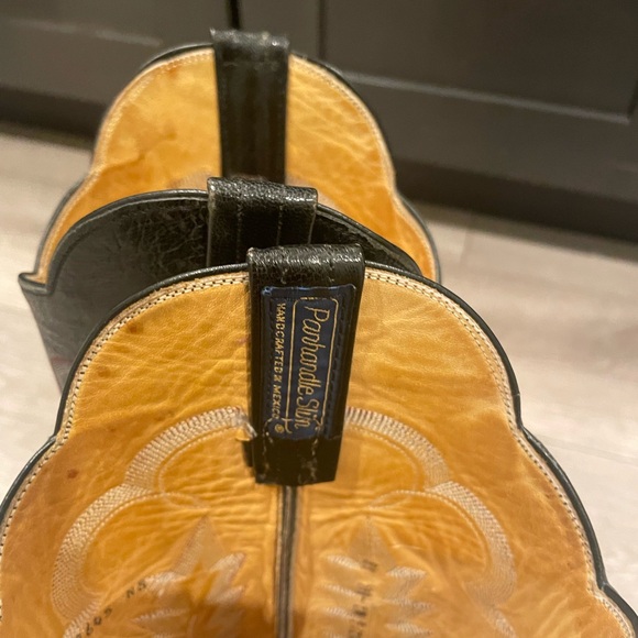 Panhandle Slim Texas Cowboy Genuine Leather Boots - Picture 3 of 5